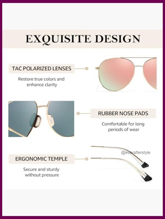 Polarized Aviator Sunglasses with Metal Frame and UV Protection main image 6
